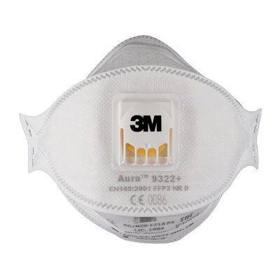3M 9322PRO5 - Halbmasken-Atemgerät - Luftreinigendes Atemgerät - FFP2 - Gas & oil - Allgemeine Fertigung - Industrielle Wartung - Weiß - CE