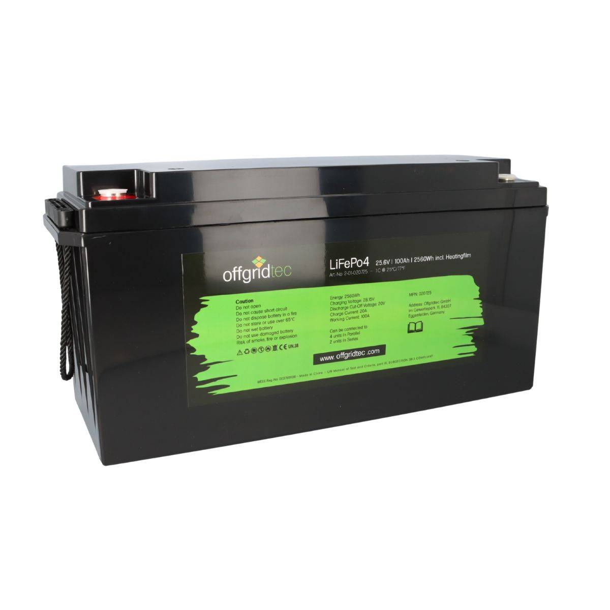 Offgridtec LiFePO4 Akku 25,6V 100Ah mit Heizmatte kaufen