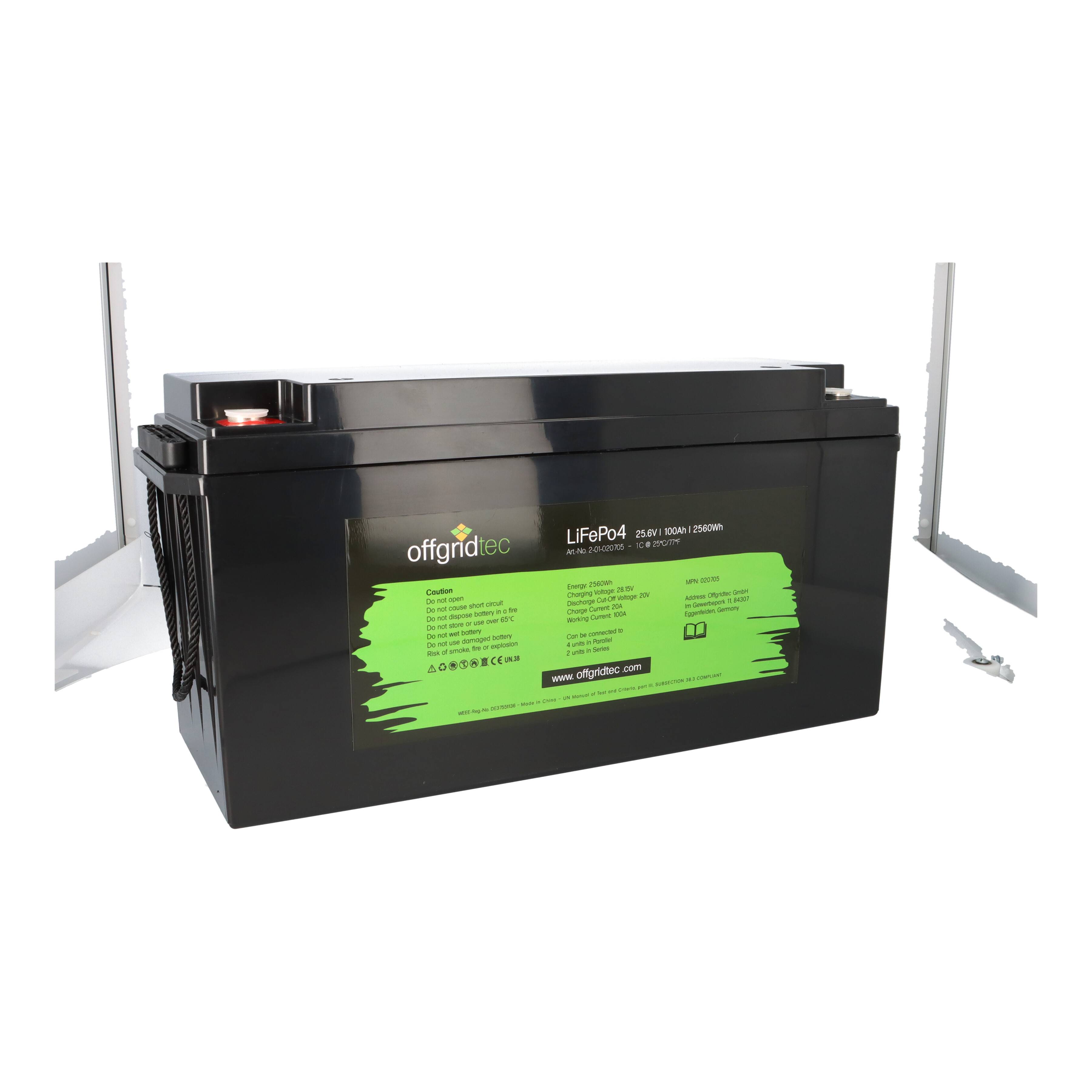 Offgridtec LiFePO4 Akku 25,6V 100Ah mit BMS | Hochleistungsakku für PV & Camper