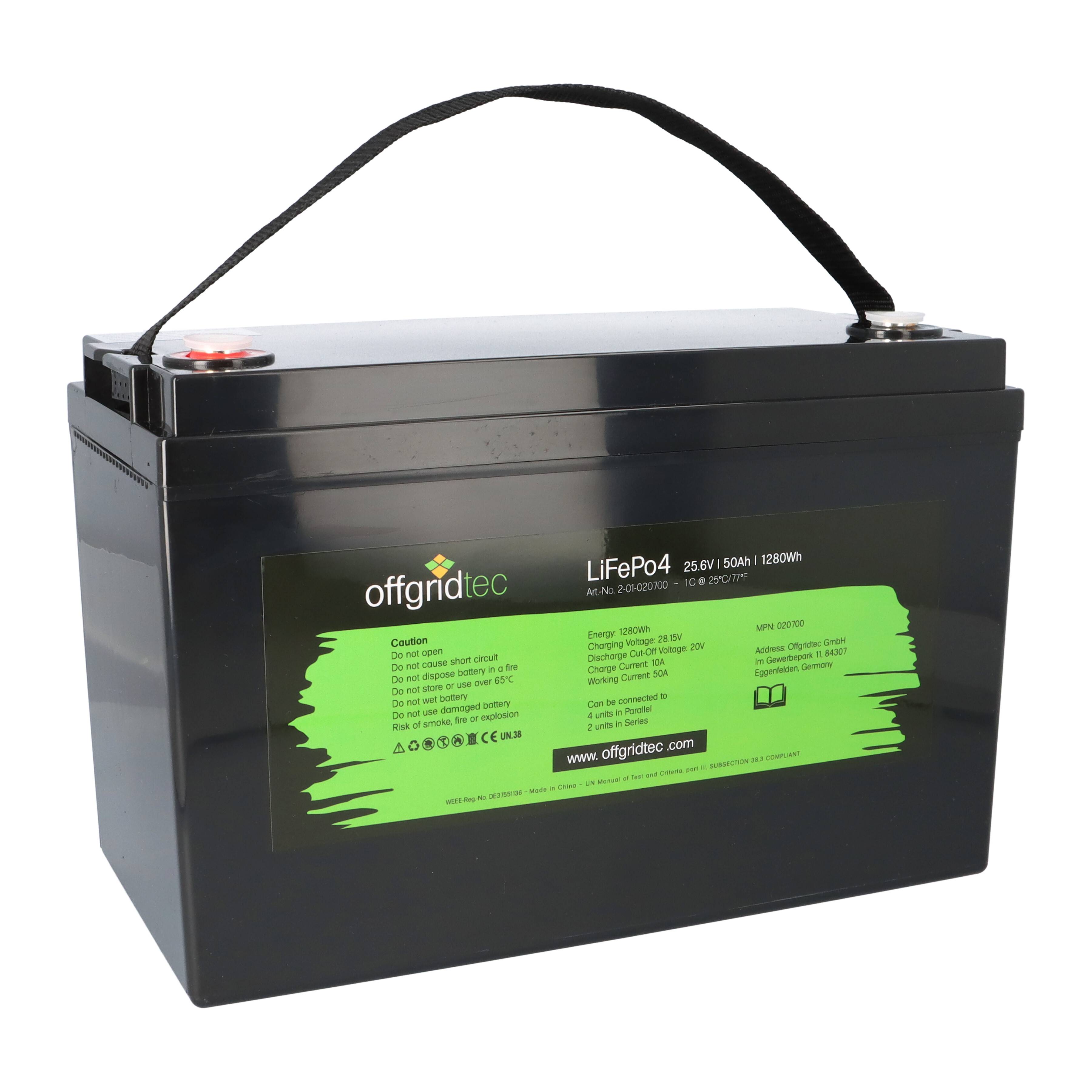 Offgridtec LiFePO4 Akku 25,6V 50Ah – leicht, leistungsstark, sicher