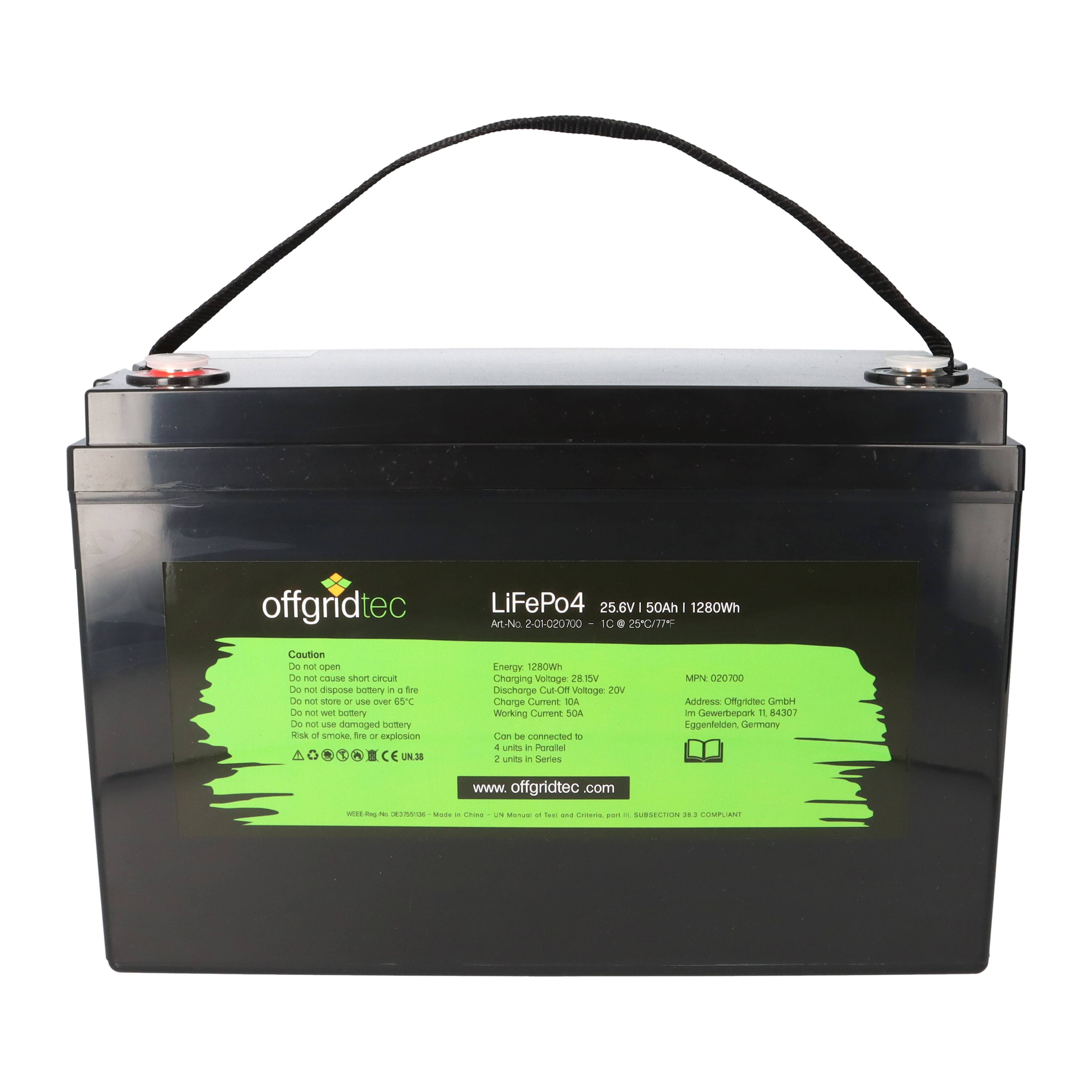 Offgridtec LiFePO4 Akku 25,6V 50Ah – leicht, leistungsstark, sicher