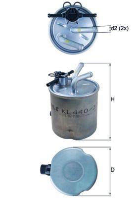 Mahle KL440/37 Kraftstofffilter