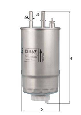Mahle KL567 Kraftstofffilter