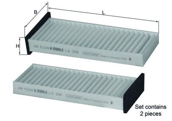 Mahle LA296/S Filter, Innenraumluft