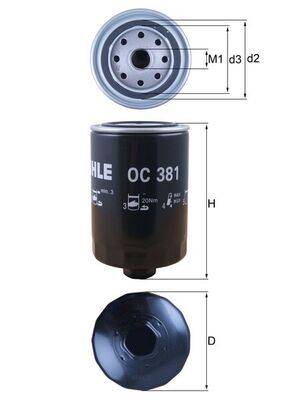 Mahle OC381 Ölfilter