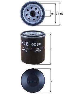 Mahle OC981 Ölfilter