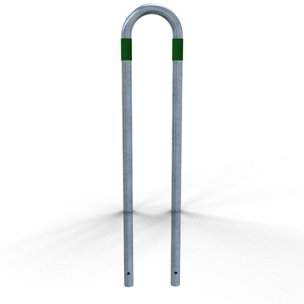 Schake 4L48_70SGR Absperrbügel als E-Ladesäulenschutz Gesamtbreite: 300mm<br><br>Gesamthöhe: 1400mm feuerverzinkt <br><br>mit grün reflektierende