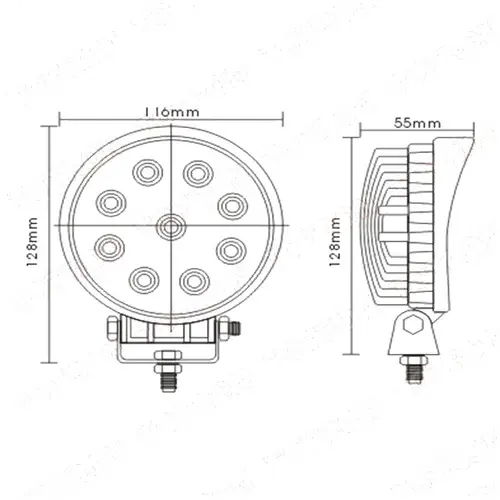 LED Arbeitsscheinwerfer 9 x 3W; 9-32V, 30° LED Arbeitsscheinwerfer 9 x 3W; 9-32V, 30°