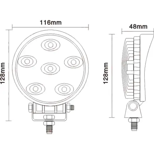 LED Arbeitsscheinwerfer 6 x 3W, 9 - 32V, 60° LED Arbeitsscheinwerfer 6 x 3W, 9 - 32V, 60°