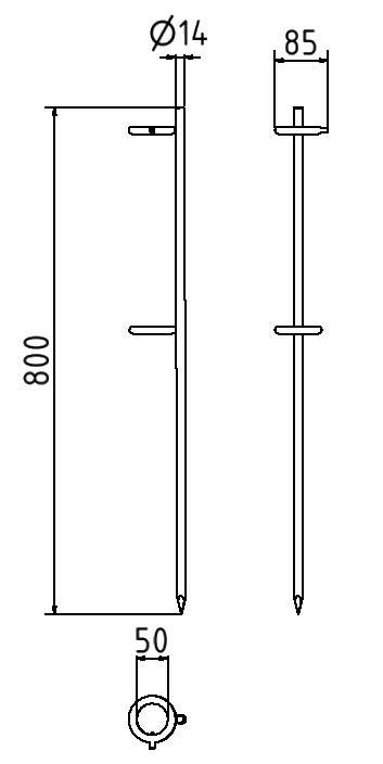 Schake 301407V Einschlageisen für Schneestange