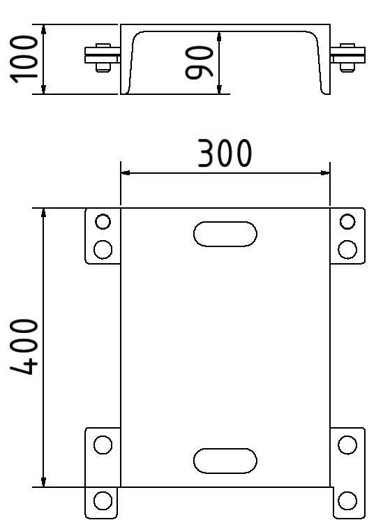 Schake 33931-10 Schlauch- und Kabelbrückensystem Hauptelement 300 x 400 x 100mm<br><br>inkl. Verbindungslaschen