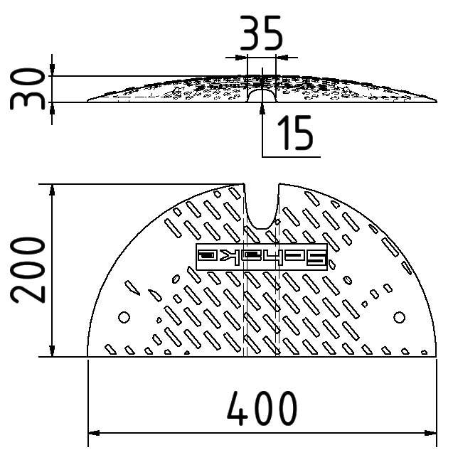 Schake 3392-31E Bodenschwelle Typ NOX Endstück - ohne Adapter gelb Höhe: 30 mm