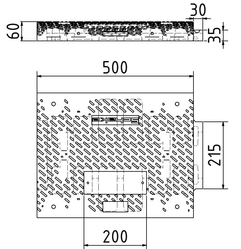 Schake 3392-61 Bodenschwelle Typ NOX Mittelstück gelb Höhe: 60 mm