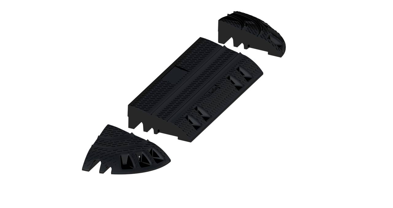 Schake 33920L Bordsteinrampe Typ NOX Endstück, links <br><br>Maße: 350 x 350 x 120 mm