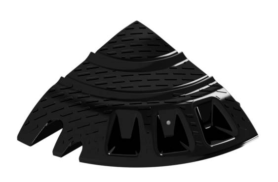 Schake 33920L Bordsteinrampe Typ NOX Endstück, links <br><br>Maße: 350 x 350 x 120 mm