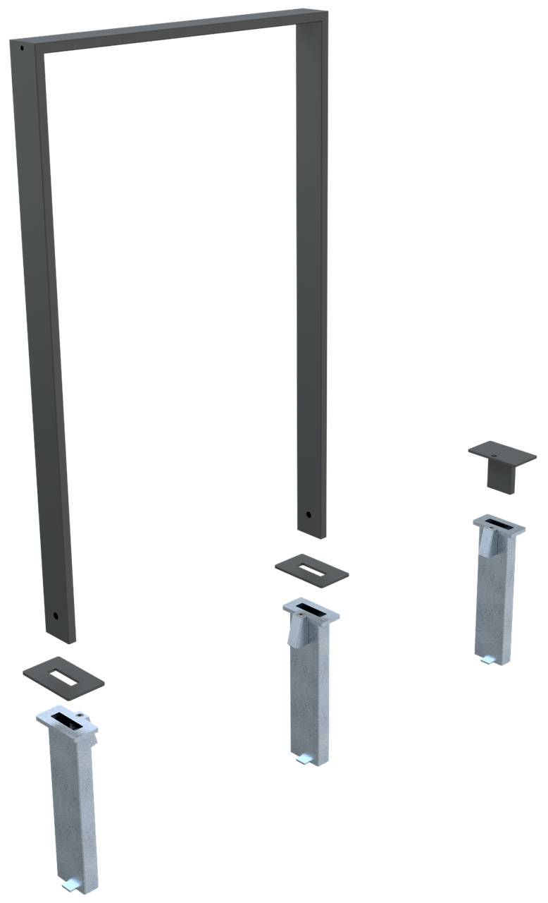 Schake 450R Rosette für Flachstahlanlehnbügel und Vierkantanlehnbügel für 50 x 12 mm / 50 x 10 mm Vierkantrohr feuerverzinkt