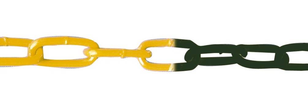 Schake 430_06-VE25 Absperrkette aus Kunststoff 25 m 6 mm stark gelb / schwarz