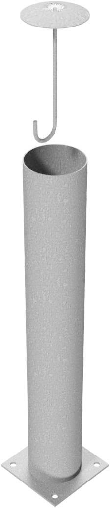 Schake 40153A Absperrpoller Stahlrohr Ø 152 x 3,2 mm ortsfest für Dübelbefestigung feuerverzinkt Gesamtlänge: 1000 mm mit Stahlkappe mit Betonank