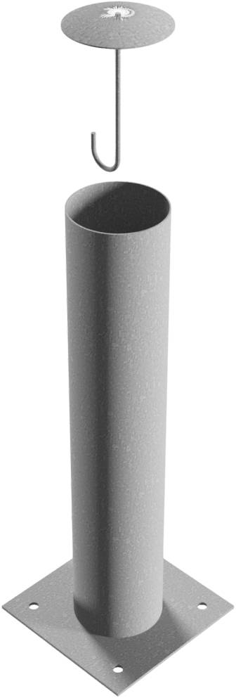 Schake 40193A Absperrpoller Stahlrohr Ø 193 x 3,6 mm ortsfest für Dübelbefestigung feuerverzinkt Gesamtlänge: 1000 mm mit Stahlkappe mit Betona