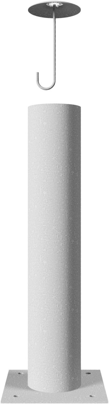 Schake 40193A Absperrpoller Stahlrohr Ø 193 x 3,6 mm ortsfest für Dübelbefestigung feuerverzinkt Gesamtlänge: 1000 mm mit Stahlkappe mit Betona