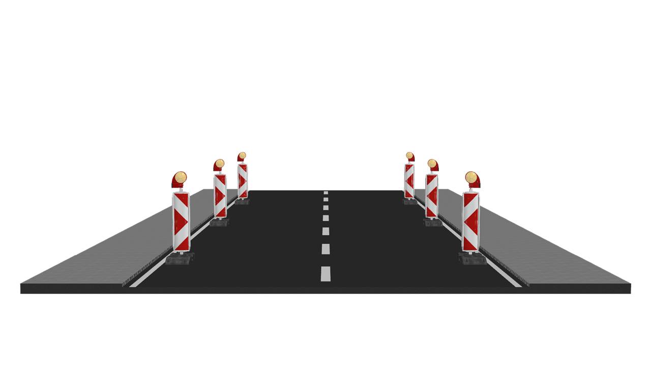 Schake 36NOXP2 BASt-Wendebake NOX Folie Typ RA2/B, pfeilförmig doppelseitig rechts- / linksweisend