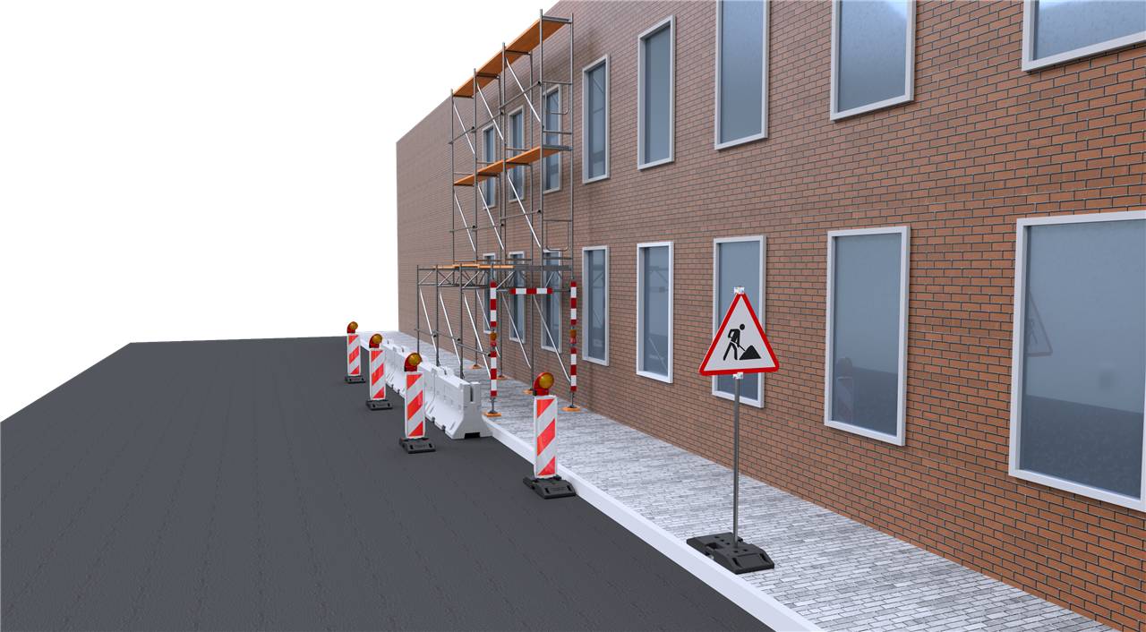 Schake 36055W Kunststoffbake Typ 60W Folie Typ RA1/A, schraffiert doppelseitig rechts- / linksweisend rot / weiß