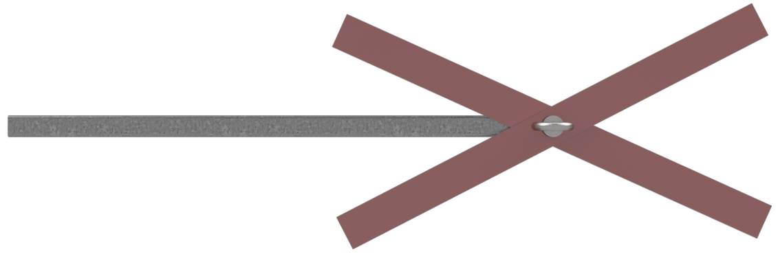 Schake 3537506 Auskreuzung mit 30 mm Auslegerohr und 50 mm Schenkelbreite Länge: 650 mm, Auslegerlänge: 800 mm