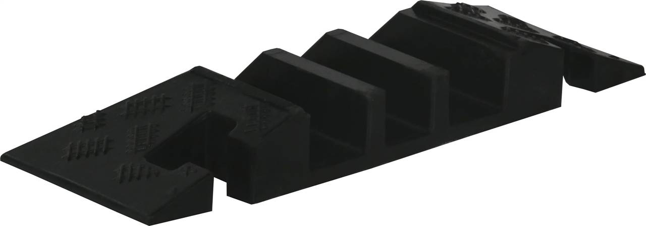 Schake 33934E Überfahrschutz System A Endstück ohne Adapter<br><br>Maße: 200 x 600 x 75 mm<br><br>Maße der Durchlasskanäle: 3x 60 x 50 mm