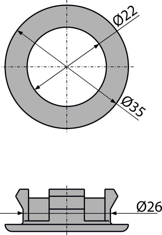 Alcadrain A21 Rosette für Waschbeckenüberlauf DN35