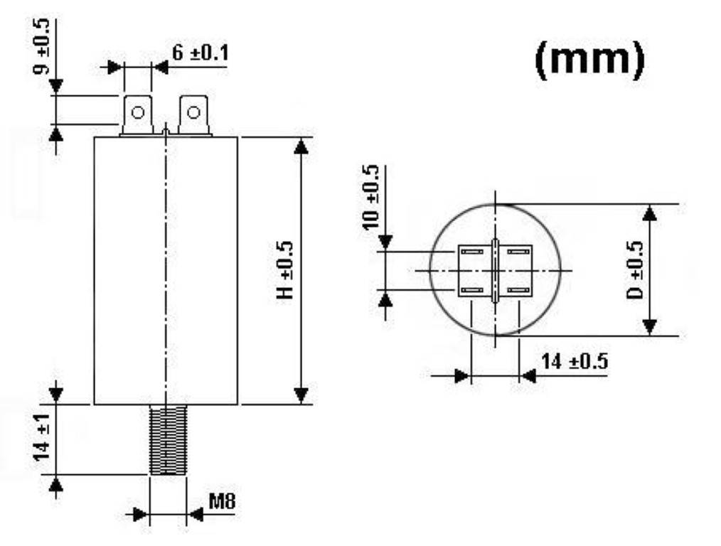 Velleman - SUE8U - Anlaufkondensator 8µF/450V