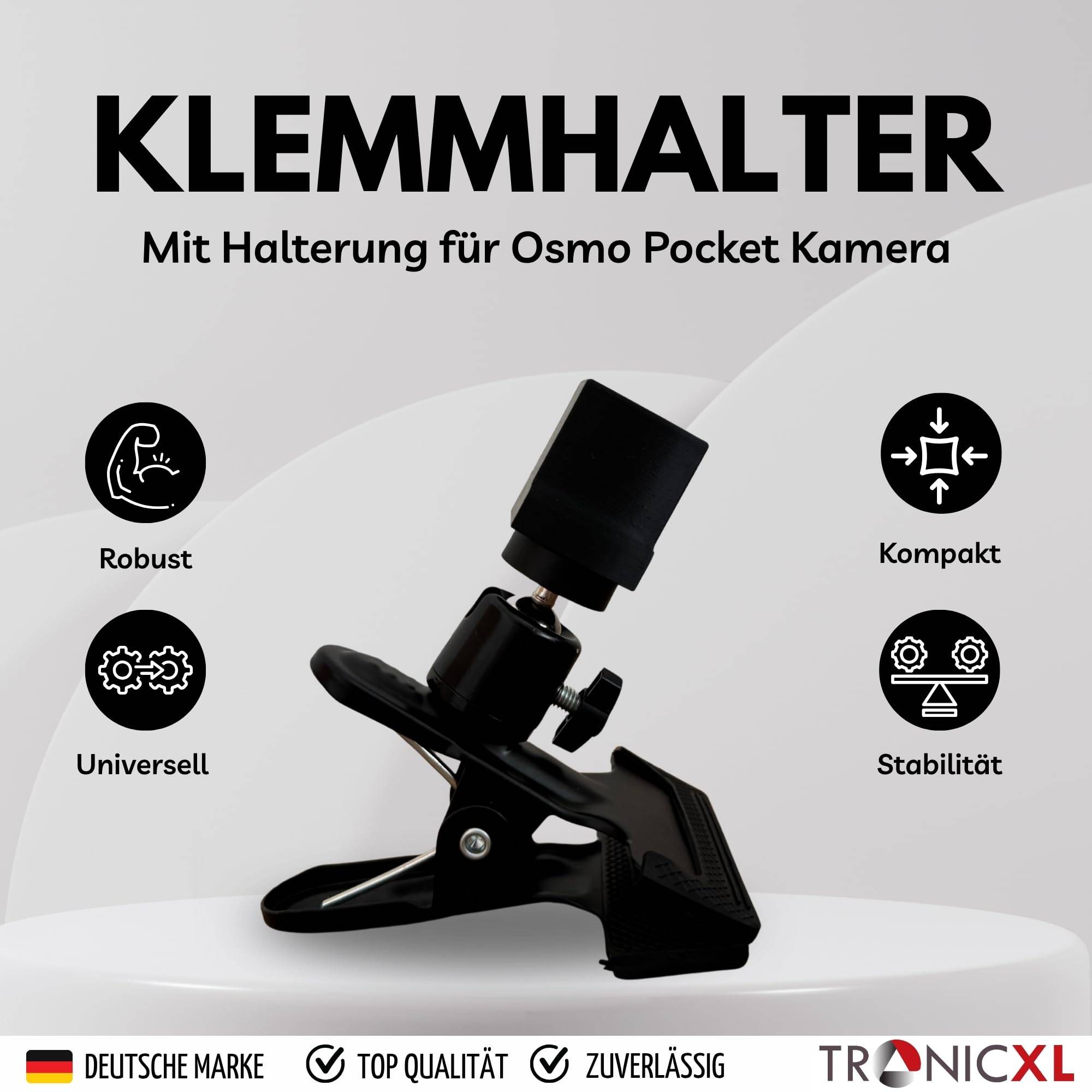 Klemmstativ kompatibel mit OSMO Pocket 1 2 3 Halterung Tischplatte Rucksack Fenster Rucksackclip Adapter Zubehör für DJI Pocket OSMO Action Kamera