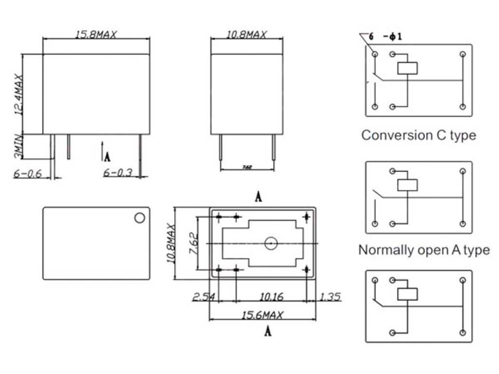 DIL RELAIS 3A/120VAC 1 x Wechsler 6Vdc