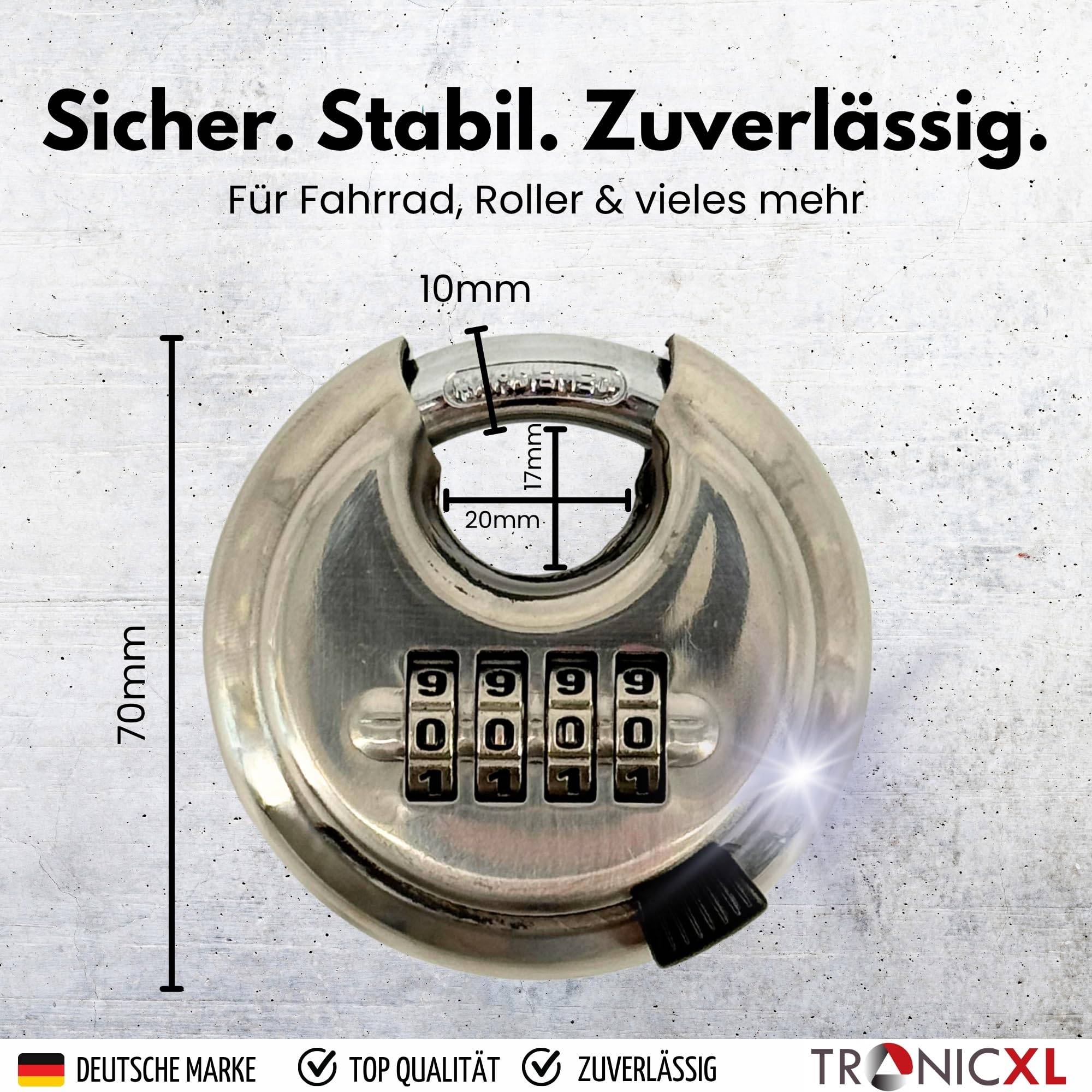 5x Rundbügelschloss Sicherheits Vorhängeschloss Nummerschloss Zahlenschloss Edelstahl korpus I Messingschloss Kneifschutz Schloss