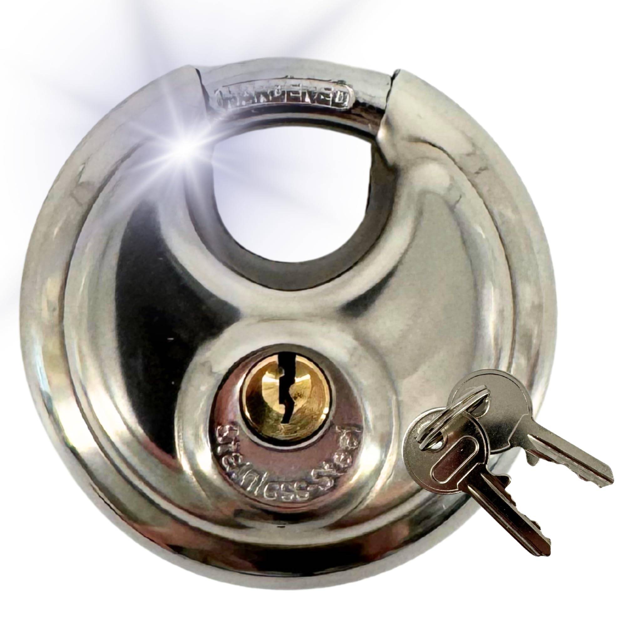 Rundbügelschloss + 2 Schlüssel Vorhängeschloss Sicherheitsschloss Bügelschloss Edelstahl Kneifschutz