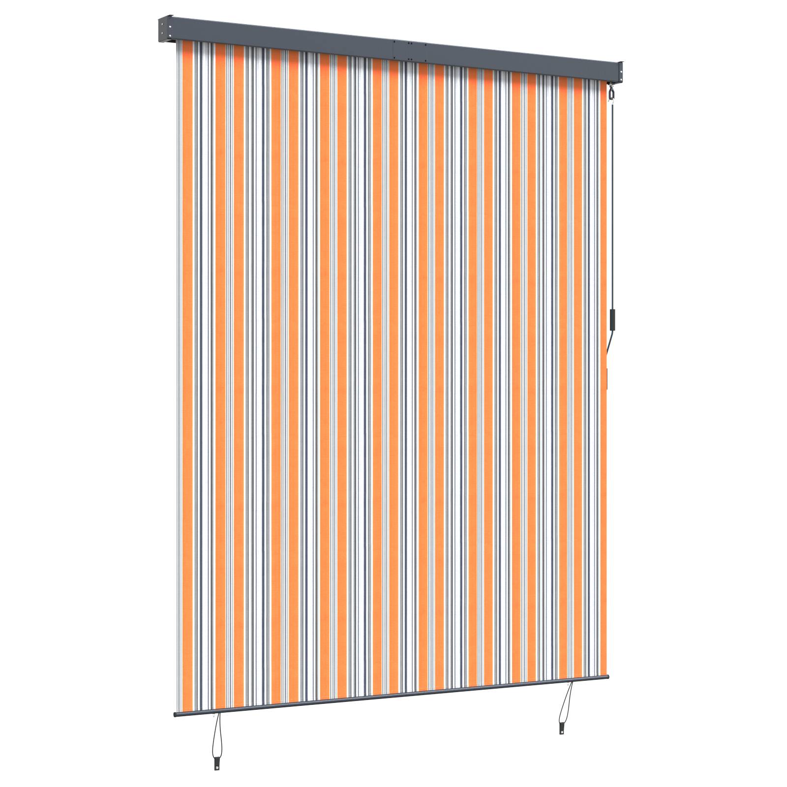 vidaXL Outdoor Rollo Gestreift Verstellbar Gelb und Blau 220 x 250 cm Stoff
