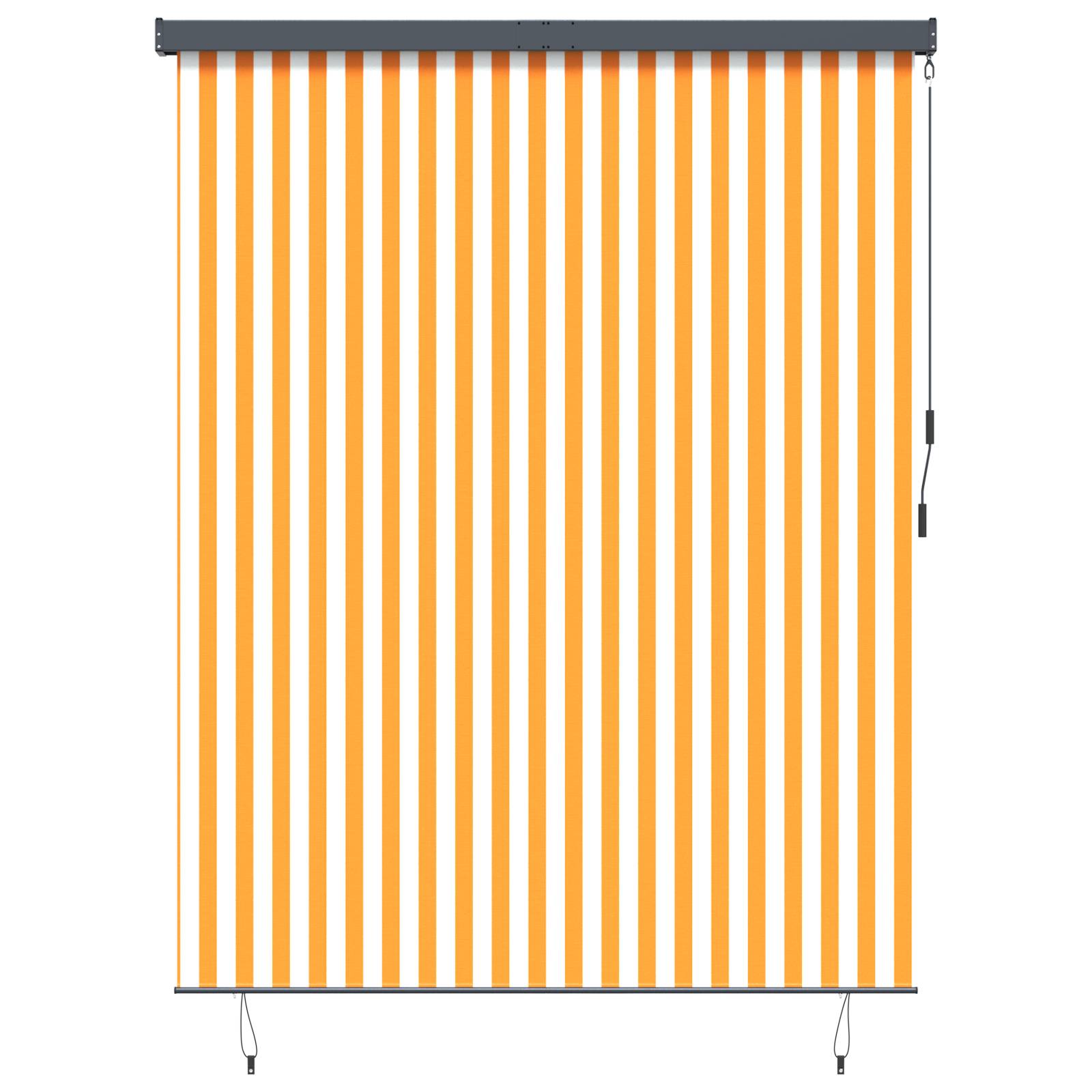 vidaXL Outdoor Rollo Gestreift Verstellbar Orange und Weiß 220 x 250 cm Stoff