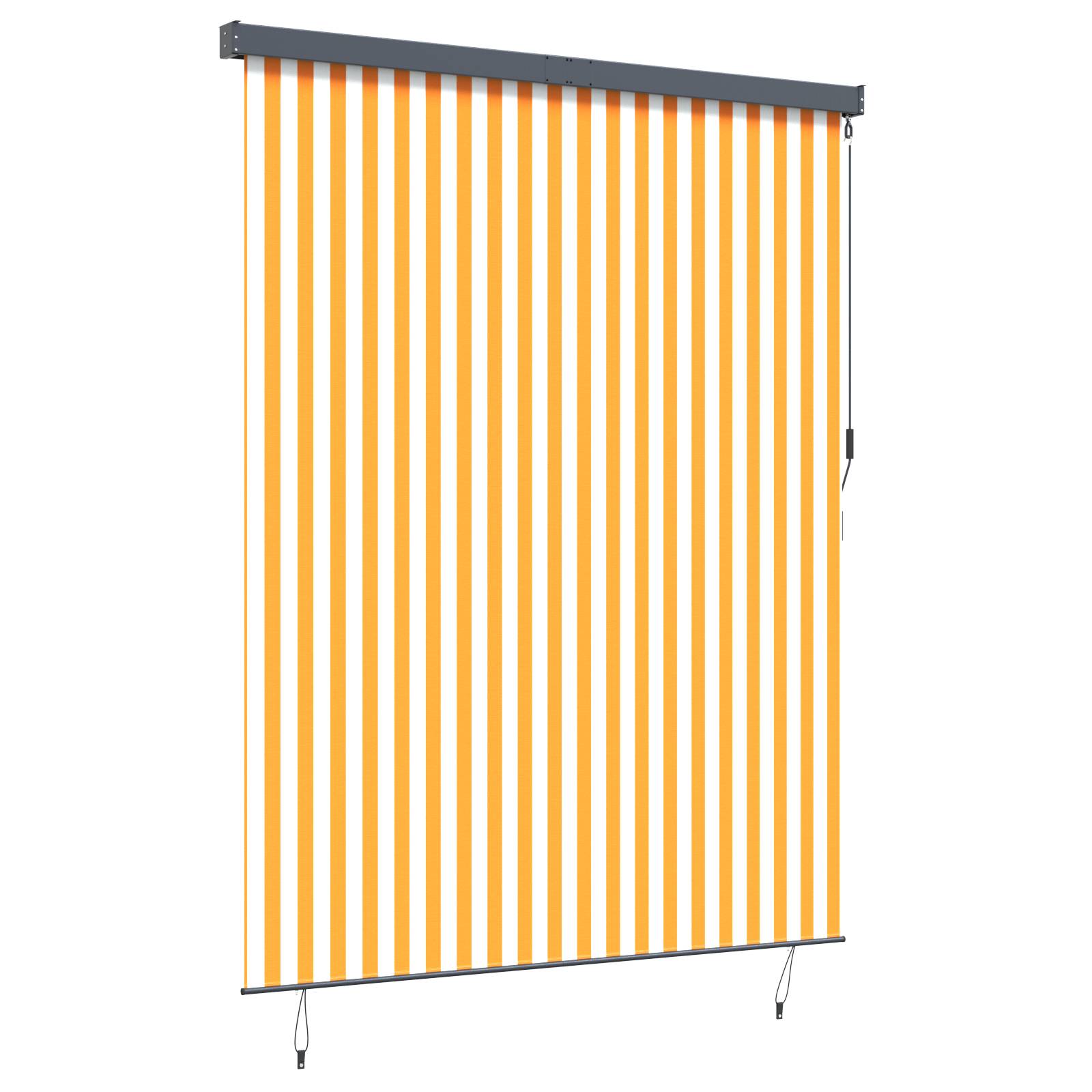 vidaXL Outdoor Rollo Gestreift Verstellbar Orange und Weiß 220 x 250 cm Stoff