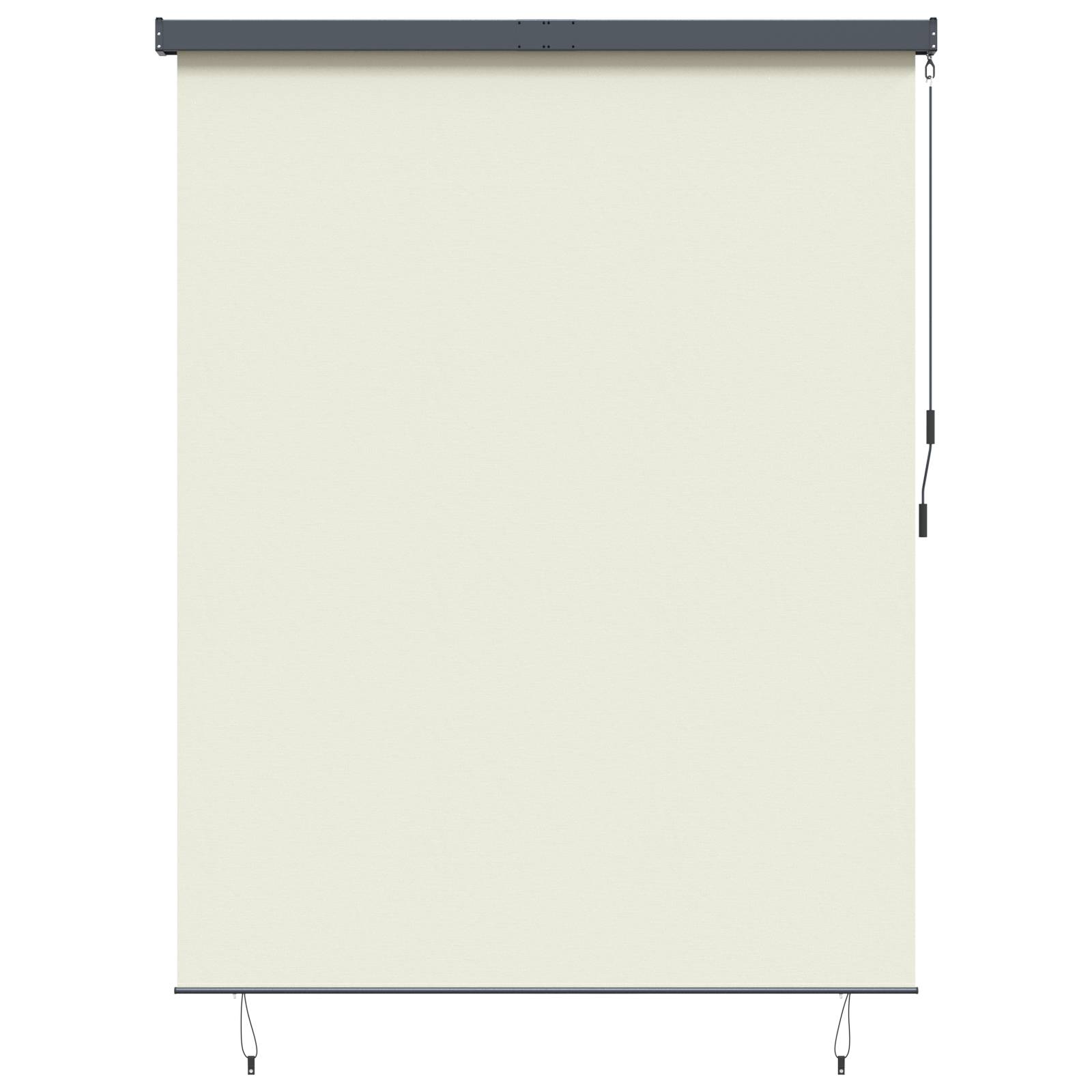 vidaXL Outdoor Rollo Gestreift Verstellbar Creme 220 x 250 cm Stoff
