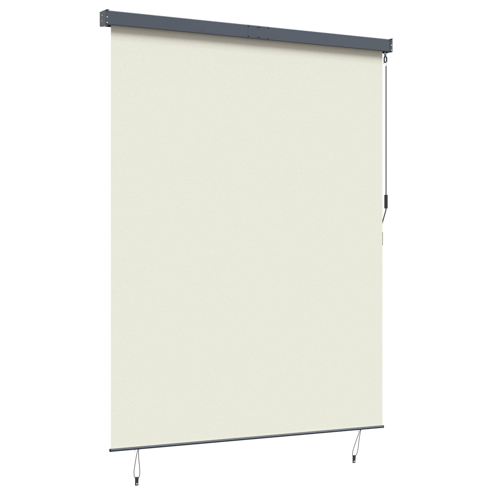 vidaXL Outdoor Rollo Gestreift Verstellbar Creme 220 x 250 cm Stoff