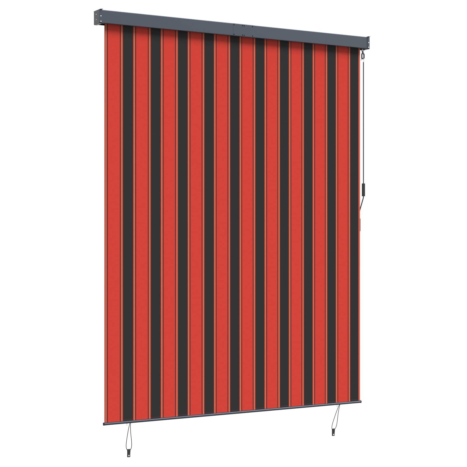 vidaXL Outdoor Rollo Gestreift Verstellbar Orange und Braun 220 x 250 cm Stoff