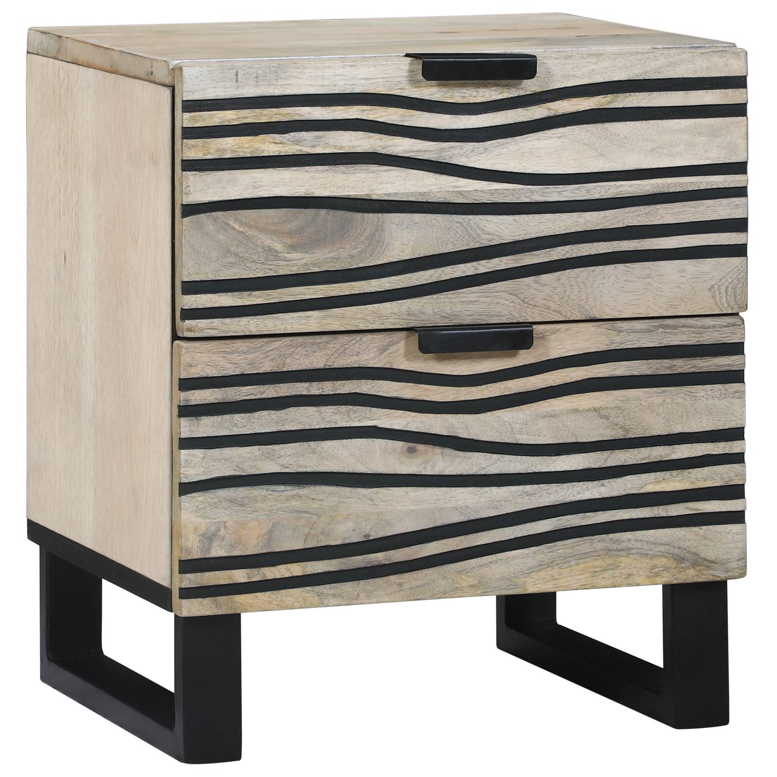 vidaXL Nachttische mit Schubladen Weiß und Schwarz 40 x 33.5 x 46 cm
