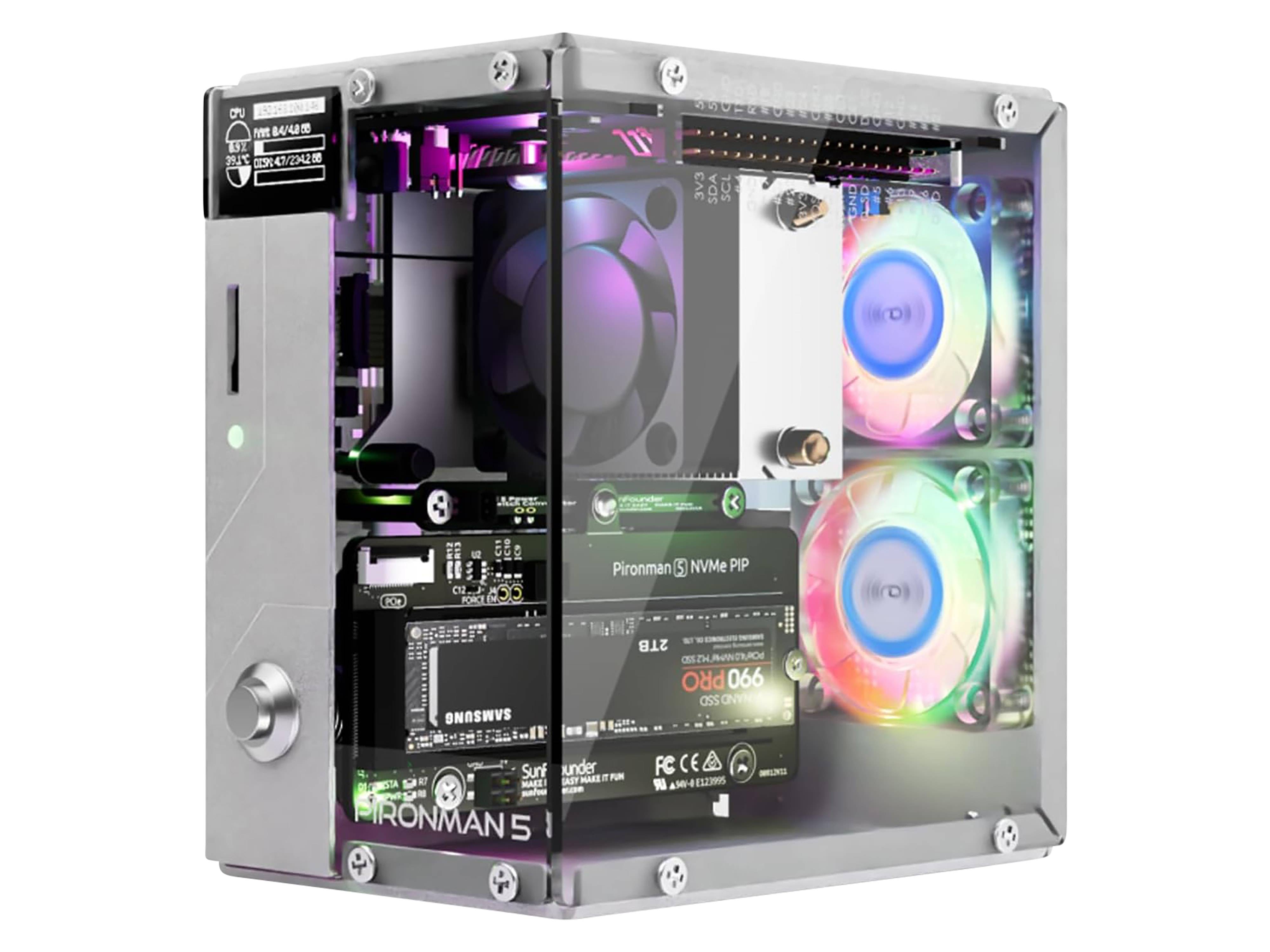 SUNFOUNDER Pironman 5 Gehäuse, Aluminium, Oled Display, PIRONMAN5