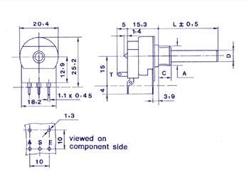 Potentiometer MONO LIN 220K mit Schalter