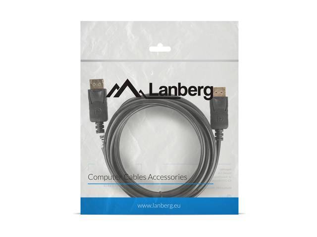 LANBERG Displayport M/M 19 PIN V1.2 Kabel 3,0m 4K schwarz Multimedia-Technik Displayport-Kabel
