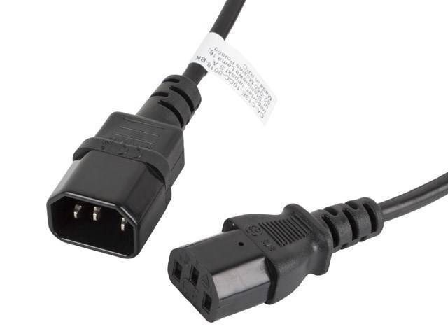 LANBERG Netzkabel-Verlängerung IEC 320 C13->C14 1,8m sw Multimedia-Technik Stromkabel