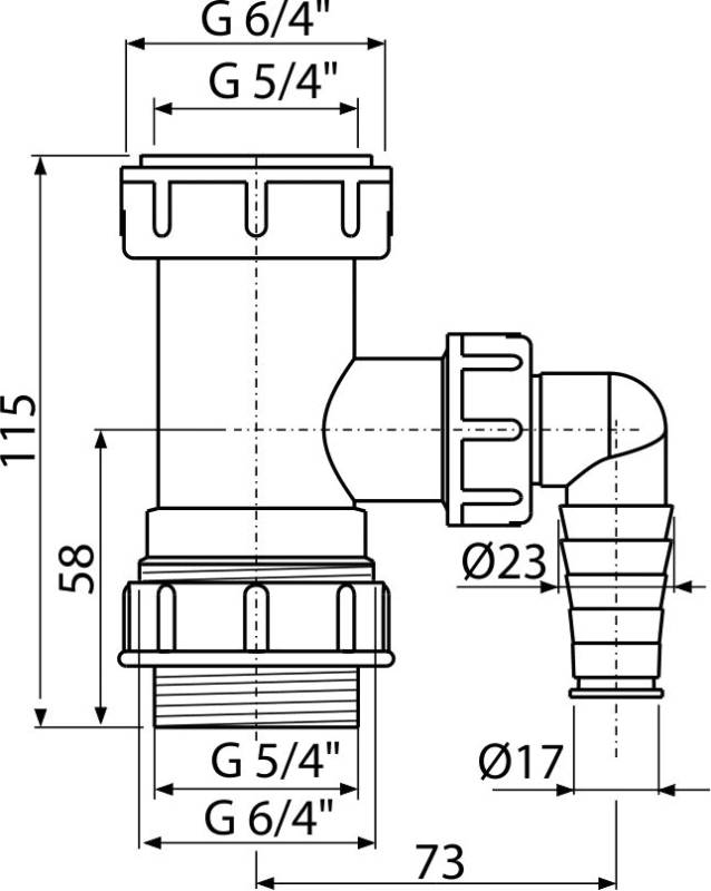 Alcadrain Verstellrohr 5/4" mit Geräteanschluss
