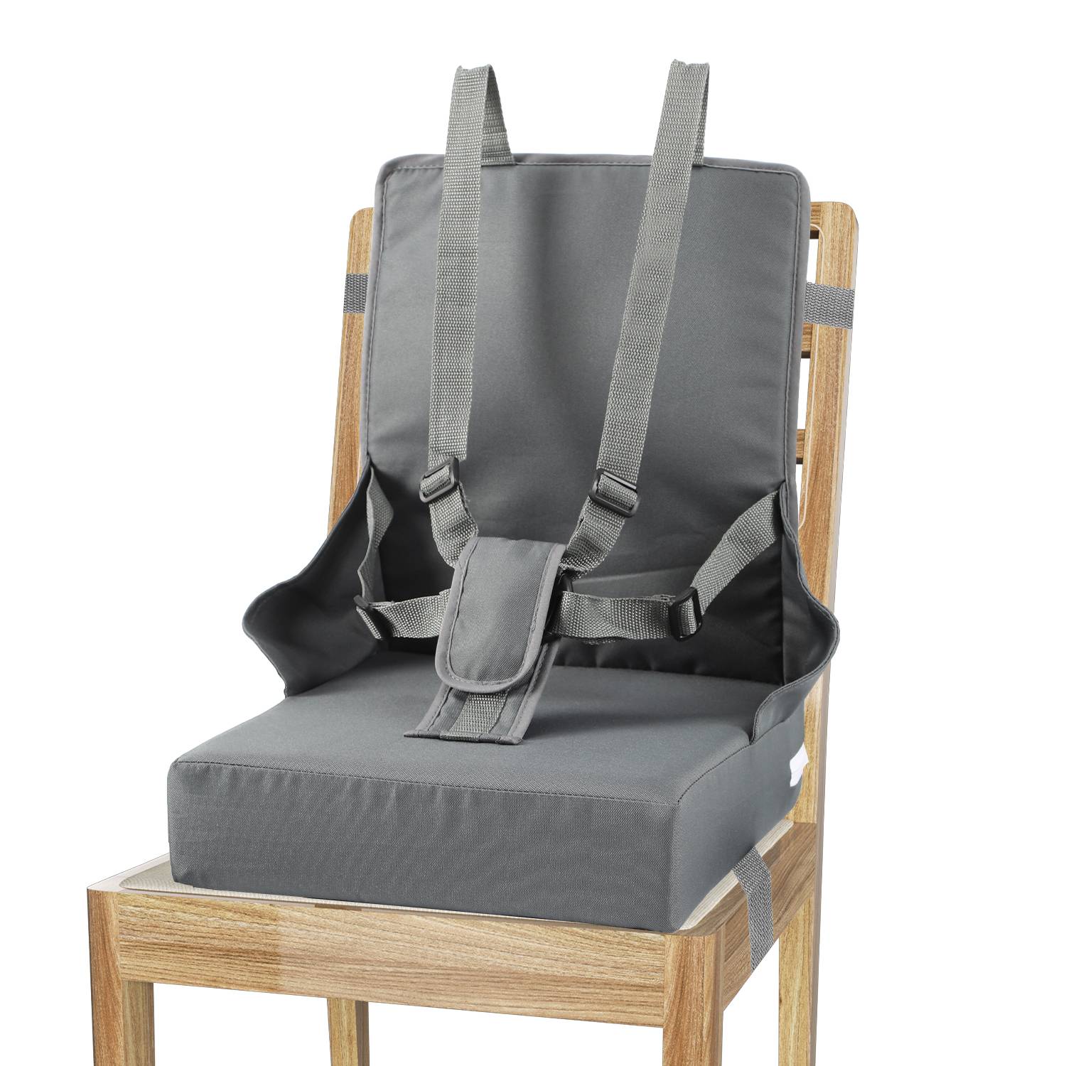 Sitzerhöhung Stuhl Essstuhl Baby Hochstuhl Tischsitz Stuhlkissen Kinder Babysitz Sitzkissen Stuhl mit Verstellbar Sicherheitsgurt SitzerhöHung, Grau