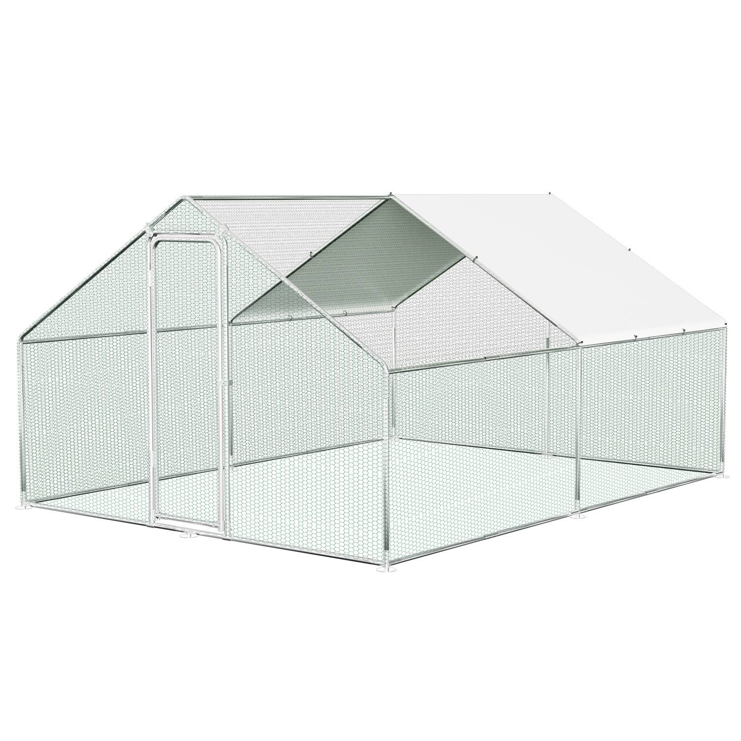 Hühnerstall 3x4x2m Hühnerhaus Kleintierstall Freilaufgehege Kleintiergehege Voliere Freigehege Hühnerkäfig Geflügelstall Verzinkter Stahlrahmen m