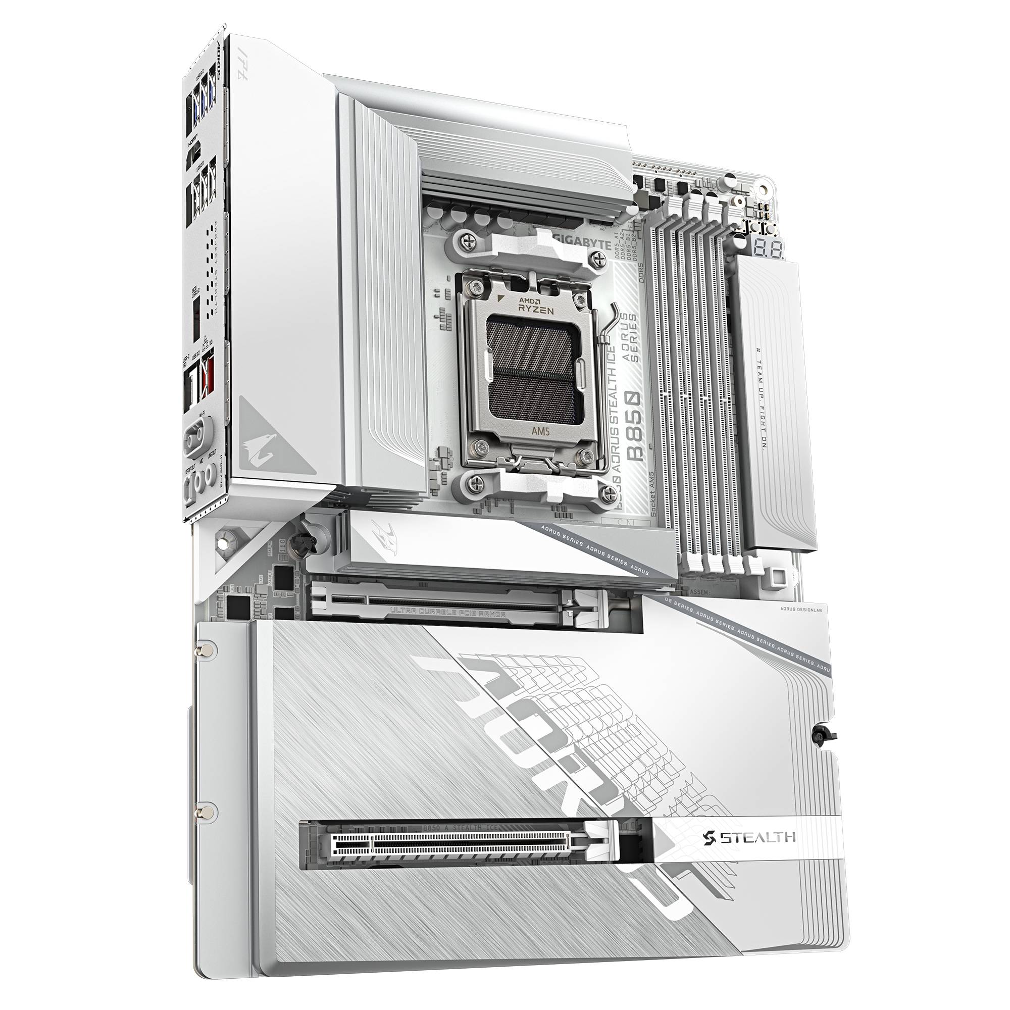 Gigabyte AORUS B850 STEALTH ICE - Motherboard - ATX - LGA1851-Sockel - AMD B850 Chipsatz - USB 3.2 Gen 1, USB-C 3.2 Gen2, USB-C 3.2 Gen 2x2, USB