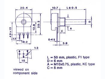 Potentiometer MONO LIN 1M